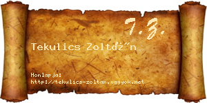 Tekulics Zoltán névjegykártya