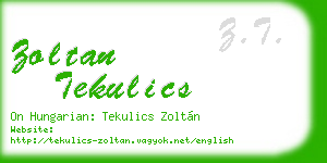 zoltan tekulics business card