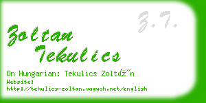 zoltan tekulics business card